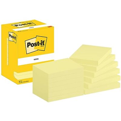 Post-it Notes, 12 Blöcke (1200 Blatt), 102 mm x 76 mm, Gelb Selbstklebende Haftnotizen, Praktische Klebezettel für Bürobedarf, Meetings, Erinnerungen, To-Do-Listen und zum Organisieren Post-it Notes, 12 Blöcke (1200 Blatt), 102 mm x 76 mm, Gelb Selbstklebende Haftnotizen, Praktische Klebezettel für Bürobedarf, Meetings, Erinnerungen, To-Do-Listen und zum Organisieren