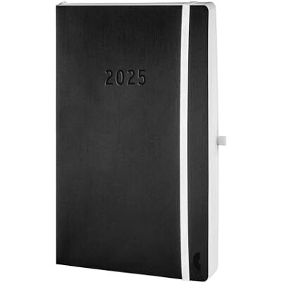 Chronoplan 50945 Buchkalender Kalendarium 2025 (Terminplaner A5 (135x210mm) mit Softcover, Tagesplaner, 1 Tag auf 1 Seite, mit flexibler Stiftschlaufe, Einmerkband, Gummiverschluss) schwarz Chronoplan 50945 Buchkalender Kalendarium 2025 (Terminplaner A5 (135x210mm) mit Softcover, Tagesplaner, 1 Tag auf 1 Seite, mit flexibler Stiftschlaufe, Einmerkband, Gummiverschluss) schwarz