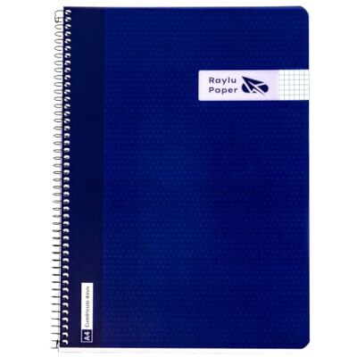 RAYLU PAPER Packung mit A4-Notizbüchern mit Spiralbindung und stabilem Deckel aus Polypropylen, 80 Blatt, 90 g, buntes Notizbuch für Notizen, Studium, Büro und Universität (Dunkelblau, kariert 4 mm) RAYLU PAPER Packung mit A4-Notizbüchern mit Spiralbindung und stabilem Deckel aus Polypropylen, 80 Blatt, 90 g, buntes Notizbuch für Notizen, Studium, Büro und Universität (Dunkelblau, kariert 4 mm)