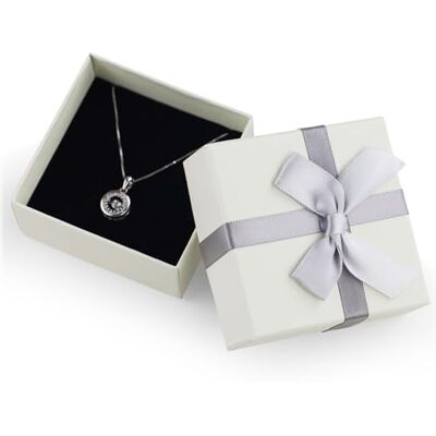 HXMJIED Schmuck-Geschenkboxen mit Deckel, 7,5 x 7,5 x 3,5 cm, Schleife, Schmuck-Geschenkbox, quadratische Papier-Schmuck-Geschenkboxen mit Schleife, weiße Kraft-Geschenkboxen mit grauem Band, kleine HXMJIED Schmuck-Geschenkboxen mit Deckel, 7,5 x 7,5 x 3,5 cm, Schleife, Schmuck-Geschenkbox, quadratische Papier-Schmuck-Geschenkboxen mit Schleife, weiße Kraft-Geschenkboxen mit grauem Band, kleine