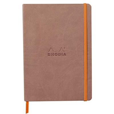 Rhodia 117372C Kladde Notizbuch rama A5 (14,8 x 21cm), Softcover, 80 Blatt elfenbein 90g, liniert, Lesezeichen, Gummizugverschluss, Cover aus Kunstleder, Rosenholz, 1 Stück Rhodia 117372C Kladde Notizbuch rama A5 (14,8 x 21cm), Softcover, 80 Blatt elfenbein 90g, liniert, Lesezeichen, Gummizugverschluss, Cover aus Kunstleder, Rosenholz, 1 Stück