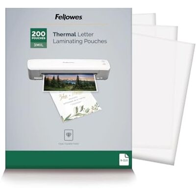 Fellowes Thermo-Laminierblätter, 3 mm Briefgröße, 9 x 11,5, 200 Stück, transparent (5743401) Fellowes Thermo-Laminierblätter, 3 mm Briefgröße, 9 x 11,5, 200 Stück, transparent (5743401)