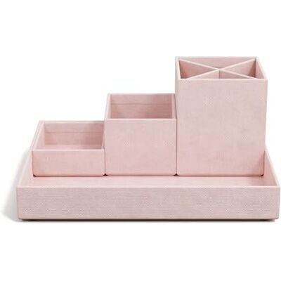 BIGSO BOX OF SWEDEN LENA Schreibtisch Organizer für Stifte, Büroklammern, Haftnotizen usw. – Sortierkasten mit 4 Fächern – Ordnungssystem aus Faserplatte und Papier in Leinenoptik – rosa BIGSO BOX OF SWEDEN LENA Schreibtisch Organizer für Stifte, Büroklammern, Haftnotizen usw. – Sortierkasten mit 4 Fächern – Ordnungssystem aus Faserplatte und Papier in Leinenoptik – rosa