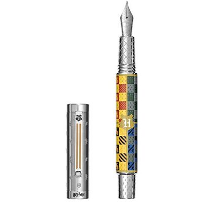 Montegrappa Harry Potter Hogwarts Füllfederhalter aus Edelstahl, mit Häuser Logo, in der Farbe: mehrfarbig, Federstärke: M, Maße: 14.1 x 1.48 cm, 60 g, ISHPR3HG Montegrappa Harry Potter Hogwarts Füllfederhalter aus Edelstahl, mit Häuser Logo, in der Farbe: mehrfarbig, Federstärke: M, Maße: 14.1 x 1.48 cm, 60 g, ISHPR3HG