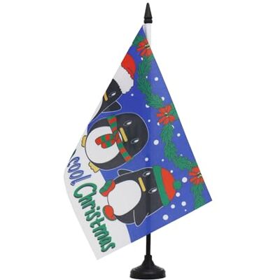 AZ FLAG Tischflagge Kühles Weihnachten 21x14 cm Kunststoffsockel Für innen Union Jack Tischflagge genähte Ausführung mit verstärkten Kanten mit Kunststoffstab 100D Polyester AZ FLAG Tischflagge Kühles Weihnachten 21x14 cm Kunststoffsockel Für innen Union Jack Tischflagge genähte Ausführung mit verstärkten Kanten mit Kunststoffstab 100D Polyester
