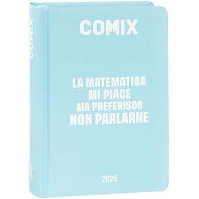 COMIX Tagebuch Mignon Plus Tagesplaner 16 Monate, Schülerkalender 2026-2026, mit festem Einband, ideal für die mittlere und obere Schule, 9 x 12,5 h cm, Hellblau COMIX Tagebuch Mignon Plus Tagesplaner 16 Monate, Schülerkalender 2026-2026, mit festem Einband, ideal für die mittlere und obere Schule, 9 x 12,5 h cm, Hellblau