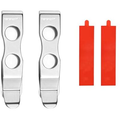 TONIFE Mehrzweck-Clip Montierbarer Taschenclip für Smartphones, gesichert mit Kleber, Klebebeschlag aus Edelstahl 2er Pack TONIFE Mehrzweck-Clip Montierbarer Taschenclip für Smartphones, gesichert mit Kleber, Klebebeschlag aus Edelstahl 2er Pack
