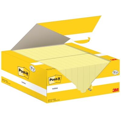 Post-it Notes, Kanariengelb, Vorteilspackung 18 Blöcke + 6 GRATIS, 100 Blatt pro Block, 38 mm x 51 mm, Farbe: Gelb Selbstklebende Notizzettel zum Notieren, für To-Do-Listen und als Erinnerung Post-it Notes, Kanariengelb, Vorteilspackung 18 Blöcke + 6 GRATIS, 100 Blatt pro Block, 38 mm x 51 mm, Farbe: Gelb Selbstklebende Notizzettel zum Notieren, für To-Do-Listen und als Erinnerung