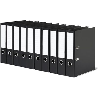 Amazon Aktenordner für Bürobedarf und Archivierung, 10er-Pack, A4-Format, 2-Ring-Ordner mit Beschriftbaren Etiketten, Schwarz Amazon Aktenordner für Bürobedarf und Archivierung, 10er-Pack, A4-Format, 2-Ring-Ordner mit Beschriftbaren Etiketten, Schwarz