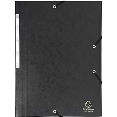 Exacompta 17116H 25er Pack Premium Einschlagmappe. Aus extra starkem Colorspan-Karton DIN A4 mit 2 Gummizügen und 3 Klappen schwarz Sammelmappe Dokumentenmappe ideal für Büro und Schule Exacompta 17116H 25er Pack Premium Einschlagmappe. Aus extra starkem Colorspan-Karton DIN A4 mit 2 Gummizügen und 3 Klappen schwarz Sammelmappe Dokumentenmappe ideal für Büro und Schule