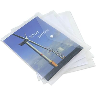 Rapesco 1040 ECO Dokumentenmappe mit Druckknopf, A4, Transparent, 5 Stück Rapesco 1040 ECO Dokumentenmappe mit Druckknopf, A4, Transparent, 5 Stück