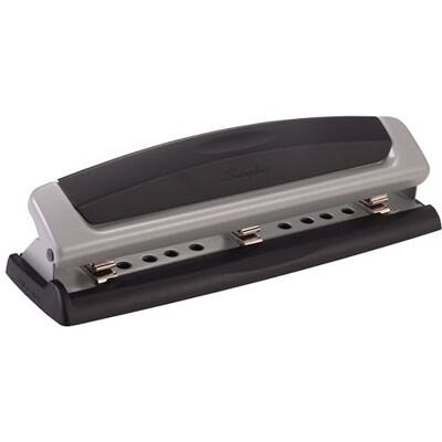Swingline 3-Lochstanzer, 10 Blatt Kapazität, Dreilochstanzer, 3 Ringe, verstellbar, 2–3 Löcher, Precision Pro, Schwarz und Silber (74037) Swingline 3-Lochstanzer, 10 Blatt Kapazität, Dreilochstanzer, 3 Ringe, verstellbar, 2–3 Löcher, Precision Pro, Schwarz und Silber (74037)