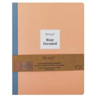 Mr. Wonderful Set mit 3 Heften A5, um alle deine Träume zu verwirklichen – Stay focused – 3 Hefte A5 mit Fadenheftung Mr. Wonderful Set mit 3 Heften A5, um alle deine Träume zu verwirklichen – Stay focused – 3 Hefte A5 mit Fadenheftung