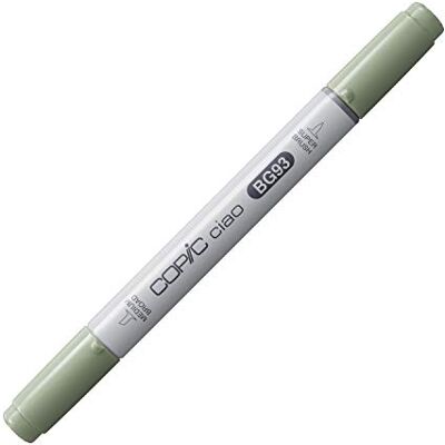 Copic Ciao Marker Typ BG 93, Green Gray, vielseitiger Layoutmarker, mit einer mittelbreiten und einer Brush-Spitze Copic Ciao Marker Typ BG 93, Green Gray, vielseitiger Layoutmarker, mit einer mittelbreiten und einer Brush-Spitze