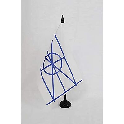 AZ FLAG Tischflagge Aromunen der Balkan 21x14 cm Kunststoffsockel Für innen Mazedorumänen Tischflagge genähte Ausführung mit verstärkten Kanten mit Kunststoffstab 100D Polyester AZ FLAG Tischflagge Aromunen der Balkan 21x14 cm Kunststoffsockel Für innen Mazedorumänen Tischflagge genähte Ausführung mit verstärkten Kanten mit Kunststoffstab 100D Polyester