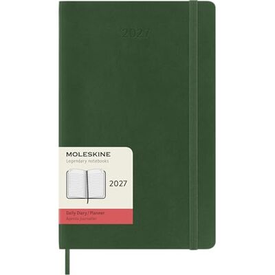 Moleskine Tageskalender 2027, 12-Monats-Planer mit Softcover, Elastischer Verschluss, Large Format 13x21 Cm, Farbe Grün Myrte Moleskine Tageskalender 2027, 12-Monats-Planer mit Softcover, Elastischer Verschluss, Large Format 13x21 Cm, Farbe Grün Myrte