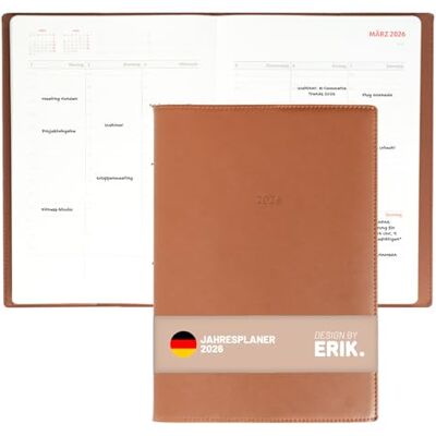 Grupo Erik Kalender 2026 Buchkalender Terminplaner A4 Planer Geschäftsterminplaner Braun 21 x 29,7 cm Jahreskalender Buch Terminkalender 2026 A4 auf Deutsch Grupo Erik Kalender 2026 Buchkalender Terminplaner A4 Planer Geschäftsterminplaner Braun 21 x 29,7 cm Jahreskalender Buch Terminkalender 2026 A4 auf Deutsch