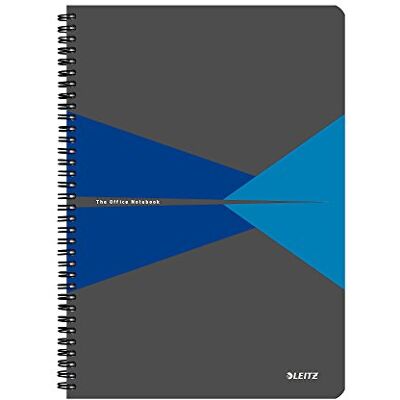 Leitz 44960035 Office Collegeblock A4 liniert, spiralgebunden mit PP Einband Blau Leitz 44960035 Office Collegeblock A4 liniert, spiralgebunden mit PP Einband Blau