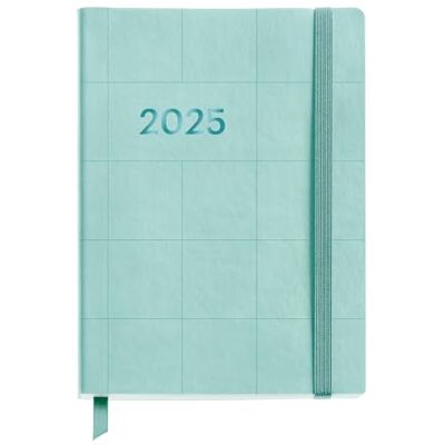 Miquelrius Kalender 2025, Jahresplaner, 122 x 168 mm, Tagesansicht, flexibler Einband aus genähtem Kunstleder, Papier 80 g/m², Spanisch, Englisch und Portugiesisch, Aquamarin Miquelrius Kalender 2025, Jahresplaner, 122 x 168 mm, Tagesansicht, flexibler Einband aus genähtem Kunstleder, Papier 80 g/m², Spanisch, Englisch und Portugiesisch, Aquamarin