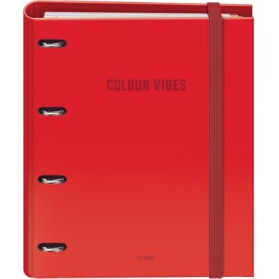 DOHE Ordner mit Nachfüllpack 4-Ring-Ordner, A4 (28x32 cm), 100 karierte Blätter 5x5 mm, 4 bunte Trennblätter, Tasche für zusätzlichen Stauraum und Gummibandverschluss COLOUR VIBES Rot DOHE Ordner mit Nachfüllpack 4-Ring-Ordner, A4 (28x32 cm), 100 karierte Blätter 5x5 mm, 4 bunte Trennblätter, Tasche für zusätzlichen Stauraum und Gummibandverschluss COLOUR VIBES Rot