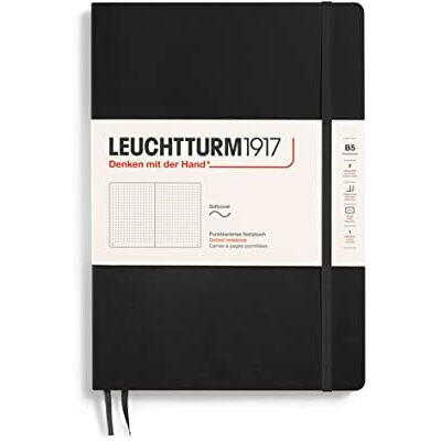 LEUCHTTURM1917 349298 Notizbuch, Softcover, 123 nummerierte Seiten, Dotted, Schwarz, Composition (B5) LEUCHTTURM1917 349298 Notizbuch, Softcover, 123 nummerierte Seiten, Dotted, Schwarz, Composition (B5)