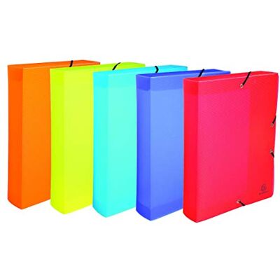 Exacompta 5987E Packung mit 8 Archivboxen Linicolor aus PP, strapazierfähig und robust, mit Gummizugverschluß, Rücken 60mm, farbig sortiert, 8 Stück Exacompta 5987E Packung mit 8 Archivboxen Linicolor aus PP, strapazierfähig und robust, mit Gummizugverschluß, Rücken 60mm, farbig sortiert, 8 Stück