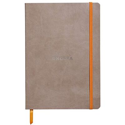 Rhodia 117404C Kladde Notizbuch rama A5 (14,8 x 21cm), Softcover, 80 Blatt elfenbein 90g, liniert, Lesezeichen, Gummizugverschluss, Cover aus Kunstleder, Maulwurfsgrau, 1 Stück Rhodia 117404C Kladde Notizbuch rama A5 (14,8 x 21cm), Softcover, 80 Blatt elfenbein 90g, liniert, Lesezeichen, Gummizugverschluss, Cover aus Kunstleder, Maulwurfsgrau, 1 Stück