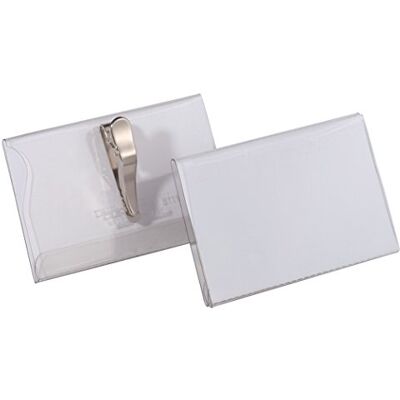 Durable Namensschild (mit Krokoklemme, 54 x 90 mm) Packung à 25 Stück, transparent, 811119 Durable Namensschild (mit Krokoklemme, 54 x 90 mm) Packung à 25 Stück, transparent, 811119