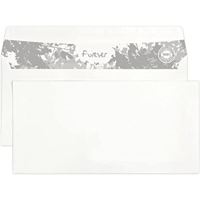 Clairefontaine 65945C Karton mit 500 Umschlägen Forever weiß 100% Recycling Papier DL-110x220mm, selbstklebend, 80g, Weiß, 1 Karton Clairefontaine 65945C Karton mit 500 Umschlägen Forever weiß 100% Recycling Papier DL-110x220mm, selbstklebend, 80g, Weiß, 1 Karton