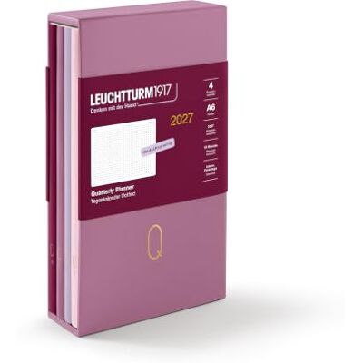 LEUCHTTURM1917 Quarterly Tageskalender 2027 Dotted, Pocket (A6), Flexcover, 4er-Set (1 Kalender pro Quartal), Shades of Rose, Kalenderübersicht 2027, 12-Monats-Planung, Mondphasen & int. Feiertage LEUCHTTURM1917 Quarterly Tageskalender 2027 Dotted, Pocket (A6), Flexcover, 4er-Set (1 Kalender pro Quartal), Shades of Rose, Kalenderübersicht 2027, 12-Monats-Planung, Mondphasen & int. Feiertage