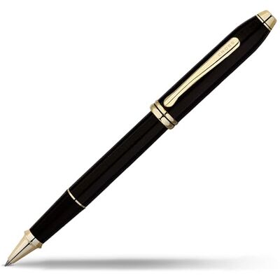 Cross Townsend Rollerball (Strichstärke M, Schreibfarbe: schwarz, inkl. Luxus Geschenkbox) Schwarz-Lack/ Goldplattiert Cross Townsend Rollerball (Strichstärke M, Schreibfarbe: schwarz, inkl. Luxus Geschenkbox) Schwarz-Lack/ Goldplattiert