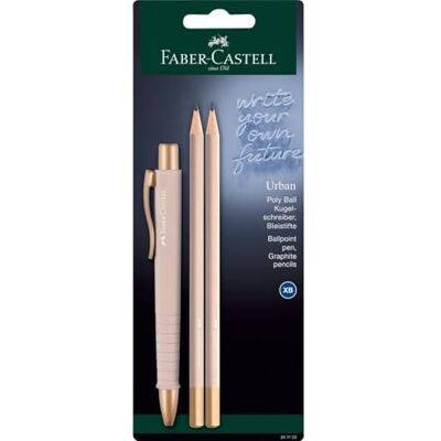 Faber-Castell 241123 Schreibset pale rose, mit Kugelschreiber Poly Ball Urban und 2 Bleistifte Urban Faber-Castell 241123 Schreibset pale rose, mit Kugelschreiber Poly Ball Urban und 2 Bleistifte Urban