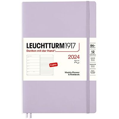 LEUCHTTURM1917 367808 Wochenkalender & Notizbuch Softcover Paperback (B6+) 2024, 12 Monate, Lilac, Englisch LEUCHTTURM1917 367808 Wochenkalender & Notizbuch Softcover Paperback (B6+) 2024, 12 Monate, Lilac, Englisch