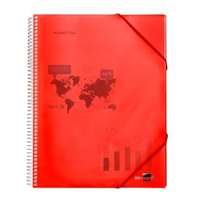 Liderpapel EC26 Präsentationsmappe mit Spiralbindung, A4, Rot Liderpapel EC26 Präsentationsmappe mit Spiralbindung, A4, Rot