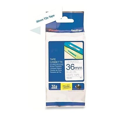 Brother TZE263 Original P-touch Schriftband TZe-263 36 mm, blau auf weiß (kompatibel mit P-touch P3600, P9600, P9700PC, P9800PCN) Brother TZE263 Original P-touch Schriftband TZe-263 36 mm, blau auf weiß (kompatibel mit P-touch P3600, P9600, P9700PC, P9800PCN)