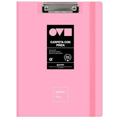 Grafoplás Grafoplas Klemmbrett mit Klemme, A4+, Deckel und Gummiverschluss, Pastellrosa, Minimal, gebogener Rücken mit 360-Grad-Öffnung, robust und ultraleicht, Metallclip, Polyfoam, recycelbar, für Büros Grafoplás Grafoplas Klemmbrett mit Klemme, A4+, Deckel und Gummiverschluss, Pastellrosa, Minimal, gebogener Rücken mit 360-Grad-Öffnung, robust und ultraleicht, Metallclip, Polyfoam, recycelbar, für Büros