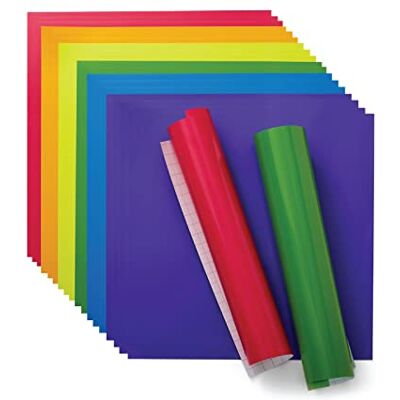 Cricut Vinylfolie Permanent Regenbogen 30.5cm x 30.5cm (12" x 12") 20 x Selbstklebende Vinylbögen Mit allen Maschinen kompatibel Cricut Vinylfolie Permanent Regenbogen 30.5cm x 30.5cm (12" x 12") 20 x Selbstklebende Vinylbögen Mit allen Maschinen kompatibel