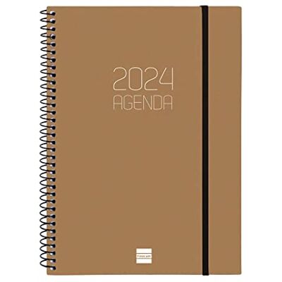 Finocam Terminplaner 2024, blickdicht, Wochenansicht, horizontal, Januar 2024 – Dezember 2024 (12 Monate), Braun, Spanisch Finocam Terminplaner 2024, blickdicht, Wochenansicht, horizontal, Januar 2024 – Dezember 2024 (12 Monate), Braun, Spanisch