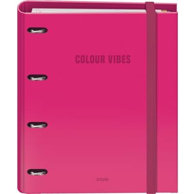 DOHE Ordner mit Nachfüllpack 4-Ring-Ordner, A4 (28x32 cm), 100 karierte Blätter 5x5 mm, 4 bunte Trennblätter, Tasche für zusätzlichen Stauraum und Gummibandverschluss COLOUR VIBES Rosa DOHE Ordner mit Nachfüllpack 4-Ring-Ordner, A4 (28x32 cm), 100 karierte Blätter 5x5 mm, 4 bunte Trennblätter, Tasche für zusätzlichen Stauraum und Gummibandverschluss COLOUR VIBES Rosa