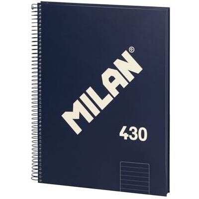 MILAN ® A4 Hardcover, liniertes Papier, liniert, 80 Blatt, Serie 1918, blau MILAN ® A4 Hardcover, liniertes Papier, liniert, 80 Blatt, Serie 1918, blau