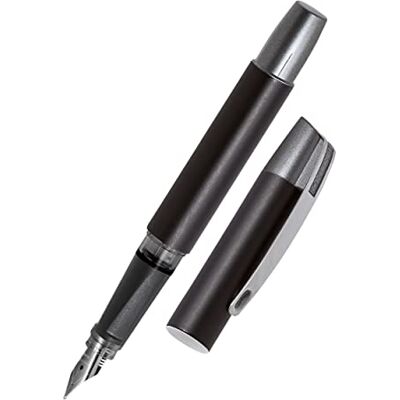 Online Campus Colour Line Tinten-Füller für Rechtshänder ergonomisches Griffstück Standard-Tintenpatronen mit hochwertiger Feder Linkshänderfeder, Farbe schwarz Online Campus Colour Line Tinten-Füller für Rechtshänder ergonomisches Griffstück Standard-Tintenpatronen mit hochwertiger Feder Linkshänderfeder, Farbe schwarz
