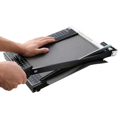 Eloklem Papierschneider A4-B7,300mm Schnittlänge Guillotine Papierschneider für Karton Metallbasis mit Sicherheitsklingenverriegelung und Dual-Führung, 12 Blatt Kapazität, für Zuhause (Schwarz) Eloklem Papierschneider A4-B7,300mm Schnittlänge Guillotine Papierschneider für Karton Metallbasis mit Sicherheitsklingenverriegelung und Dual-Führung, 12 Blatt Kapazität, für Zuhause (Schwarz)