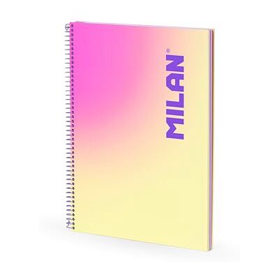 MILAN Notizbuch A4, Spiralbindung, Hardcover, liniertes Papier, 90 Blatt, 95 g/m², Sunset, Gelb MILAN Notizbuch A4, Spiralbindung, Hardcover, liniertes Papier, 90 Blatt, 95 g/m², Sunset, Gelb