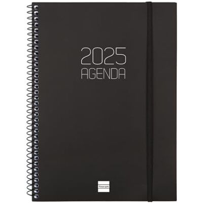 Finocam Kalender 2025, Spiralbindung, blickdicht, Wochenansicht, Januar 2025 Dezember 2025, 12 Monate, Schwarz, Spanisch Finocam Kalender 2025, Spiralbindung, blickdicht, Wochenansicht, Januar 2025 Dezember 2025, 12 Monate, Schwarz, Spanisch