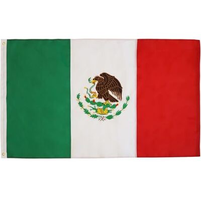 AZ FLAG Flagge Mexiko 150x90 cm Fahne Mexikanische Nylon 200D 2 Ösen Für innen und außen dekorative Flagge México doppelte Nähte und verstärkte Kanten mit Metallösen 200D Nylon AZ FLAG Flagge Mexiko 150x90 cm Fahne Mexikanische Nylon 200D 2 Ösen Für innen und außen dekorative Flagge México doppelte Nähte und verstärkte Kanten mit Metallösen 200D Nylon