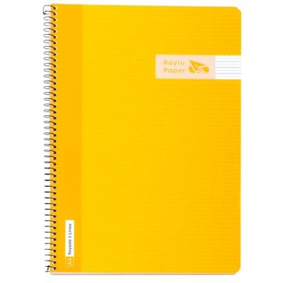 RAYLU PAPER Packung mit A4-Notizbüchern mit Spiralbindung und stabilem Deckel aus Polypropylen, 80 Blatt, 90 g, buntes Notizbuch für Unterlagen, Studium, Büro und Universität (gelb, horizontal) RAYLU PAPER Packung mit A4-Notizbüchern mit Spiralbindung und stabilem Deckel aus Polypropylen, 80 Blatt, 90 g, buntes Notizbuch für Unterlagen, Studium, Büro und Universität (gelb, horizontal)