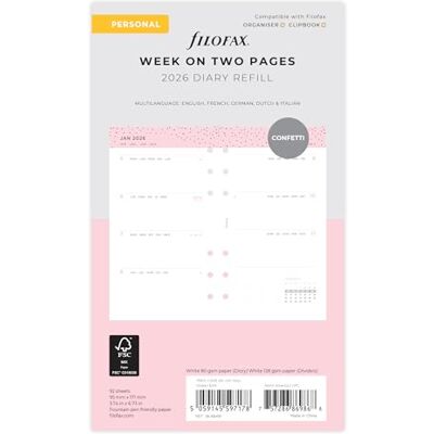 Filofax Kalender Confetti Week to view Illustrated Diary Refill Pack Personal 2026 Filofax Kalender Confetti Week to view Illustrated Diary Refill Pack Personal 2026