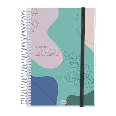 Liderpapel Spiralplaner TINOS A5 2024 Tagesansicht, Polyester, personalisierbar, 70 g Liderpapel Spiralplaner TINOS A5 2024 Tagesansicht, Polyester, personalisierbar, 70 g