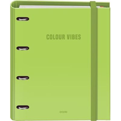 DOHE Ordner mit Nachfüllpack 4-Ring-Ordner, A4 (28x32 cm), 100 karierte Blätter 5x5 mm, 4 bunte Trennblätter, Tasche für zusätzlichen Stauraum und Gummibandverschluss COLOUR VIBES Limette DOHE Ordner mit Nachfüllpack 4-Ring-Ordner, A4 (28x32 cm), 100 karierte Blätter 5x5 mm, 4 bunte Trennblätter, Tasche für zusätzlichen Stauraum und Gummibandverschluss COLOUR VIBES Limette