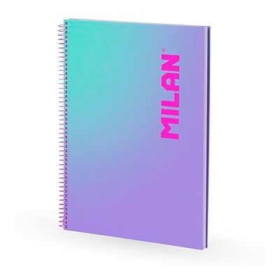 MILAN Notizbuch A4, Spiralbindung, Hardcover, liniertes Papier, 90 Blatt, 95 g/m², Sunset Collection, Lila MILAN Notizbuch A4, Spiralbindung, Hardcover, liniertes Papier, 90 Blatt, 95 g/m², Sunset Collection, Lila